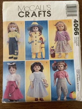 18” American Girl Doll Clothes Pattern McCall’s 4066